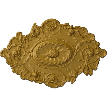 Ekena Millwork Strasbourg Ceiling Medallion, Hand-Painted Pharaohs Gold, 30 1/2"W x 20"H x 1 1/2"P CM30SGPGS